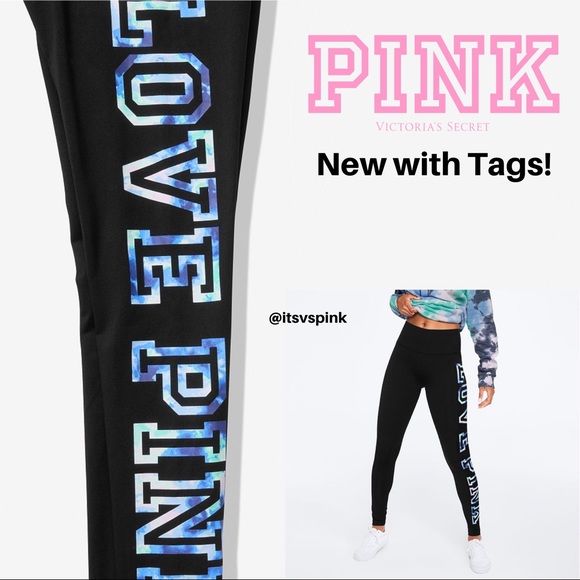 PINK Victoria's Secret Pants - 💙VS Pink Tie Dye Logo Leggings